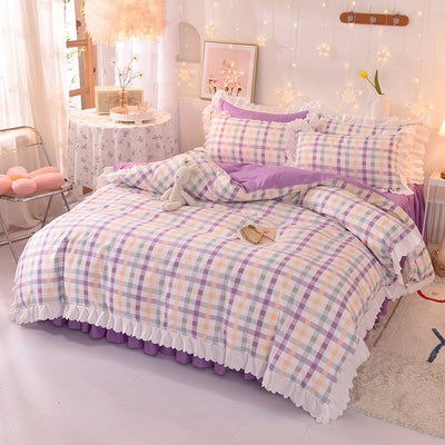 Juego de Sábanas Estampado Lunares Estilo Princesa de 4 Piezas - Image 8