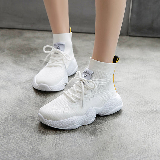 Zapatillas Deportivas Blancas para Mujer con Suela Gruesa y Malla Transpirable - Image 5