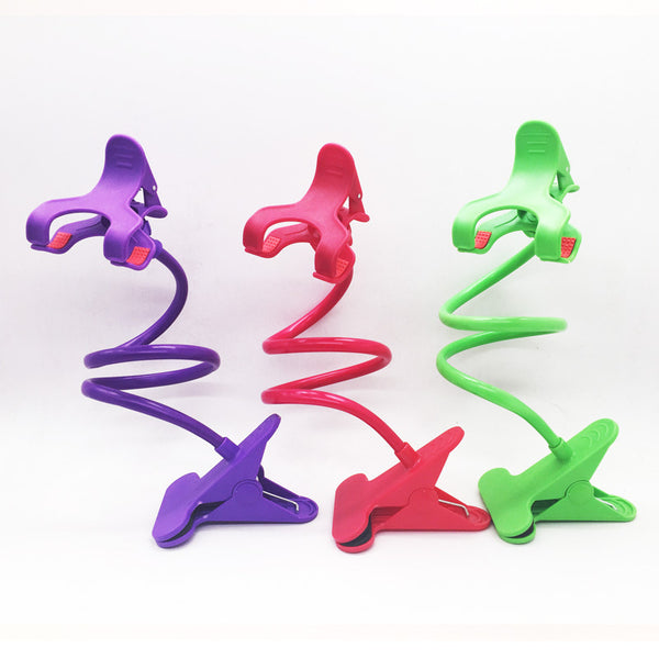 Soporte Universal Doble Pinza para Celular - Apoyo de Cabecera Ajustable
