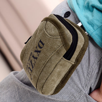 Bolsa Riñonera Retro en Lona para Hombre con Gancho - Image 8