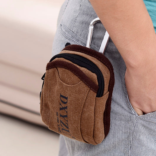 Bolsa Riñonera Retro en Lona para Hombre con Gancho - Image 7