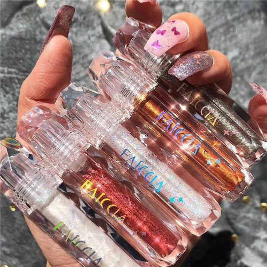 Sombra de Ojos con Perlas Diamantadas - Maquillaje Luminoso Profesional