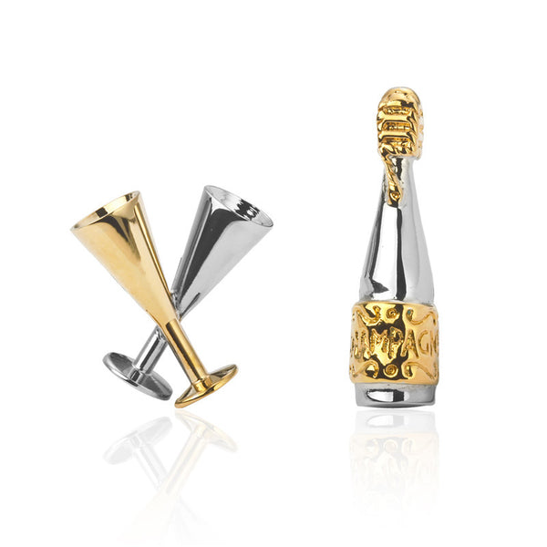 Anillos de Uña Dorados y Plateados para Copa y Botella de Vino