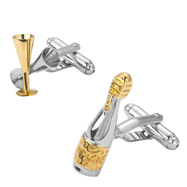Anillos de Uña Dorados y Plateados para Copa y Botella de Vino