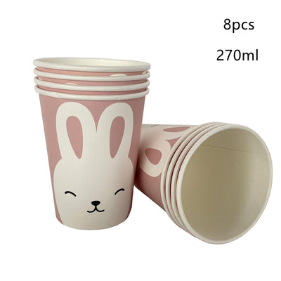 Set de Platos y Vasos de Papel Conejo Pascua - Decoración Fiesta de Pascua - Image 11