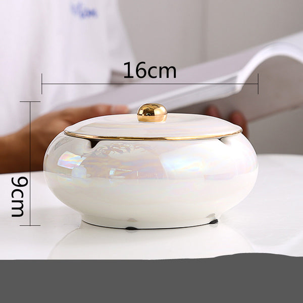 Cenicero de Cerámica Elegante para Sala, Oficina y Espacios Premium