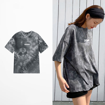 Camiseta Oversize Degradado Tie-Dye Manga Corta