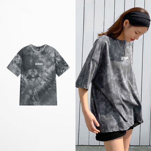 Camiseta Oversize Degradado Tie-Dye Manga Corta