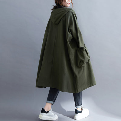 Abrigo Trinchera Largo Oversize para Mujer con Bolsillos Amplios - Image 9
