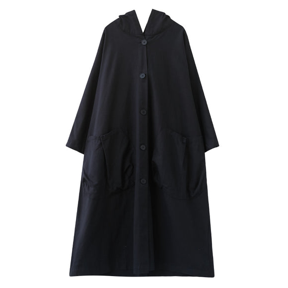Abrigo Trinchera Largo Oversize para Mujer con Bolsillos Amplios