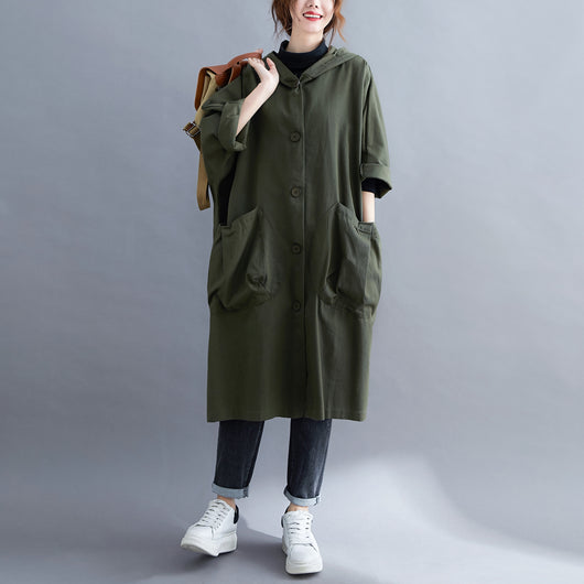 Abrigo Trinchera Largo Oversize para Mujer con Bolsillos Amplios - Image 3