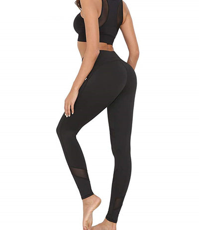 Leggings de Cintura Alta con Detalles en Malla Contrastante para Yoga - Image 5