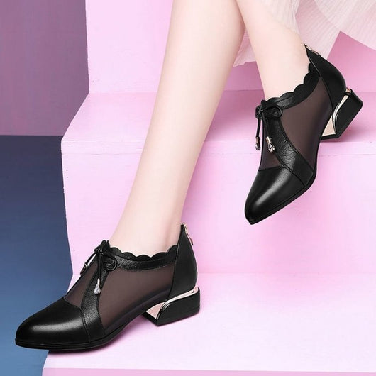 Zapatos de Tacón Bajo con Punta Afilada y Malla Transpirable - Image 3