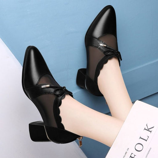 Zapatos de Tacón Bajo con Punta Afilada y Malla Transpirable - Image 4