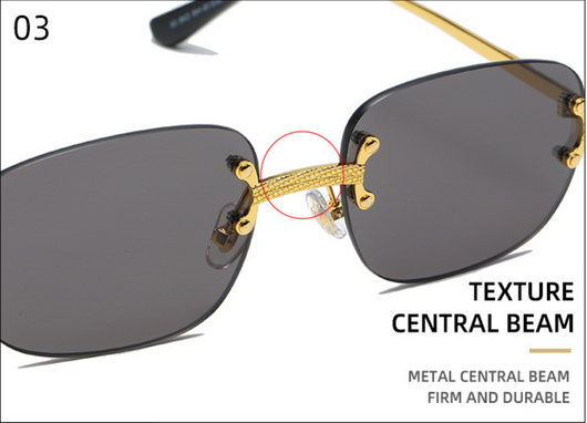 Gafas de Sol Cuadradas sin Marco con Lentes de Color - Image 16