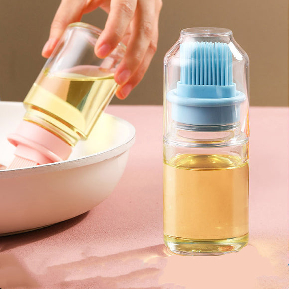 Botella Dispensadora de Aceite con Brocha de Silicona para Barbacoa