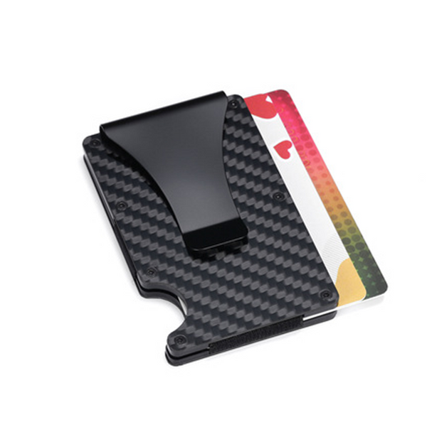 Billetera Minimalista de Metal con Protección RFID y Fibra de Carbono