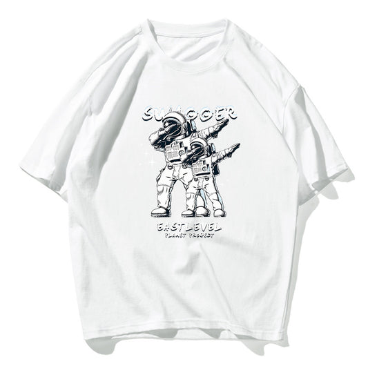 Playera de Algodón Puro Astronauta para Hombre y Mujer - Manga Corta Suelta