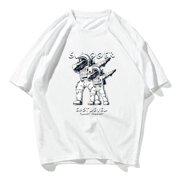 Playera de Algodón Puro Astronauta para Hombre y Mujer - Manga Corta Suelta