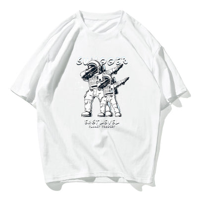 Playera de Algodón Puro Astronauta para Hombre y Mujer - Manga Corta Suelta