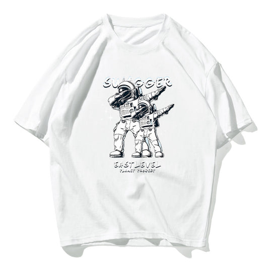 Playera de Algodón Puro Astronauta para Hombre y Mujer - Manga Corta Suelta