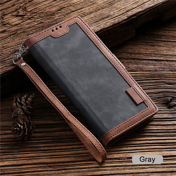 Funda de Cuero para iPhone con Costuras Retro