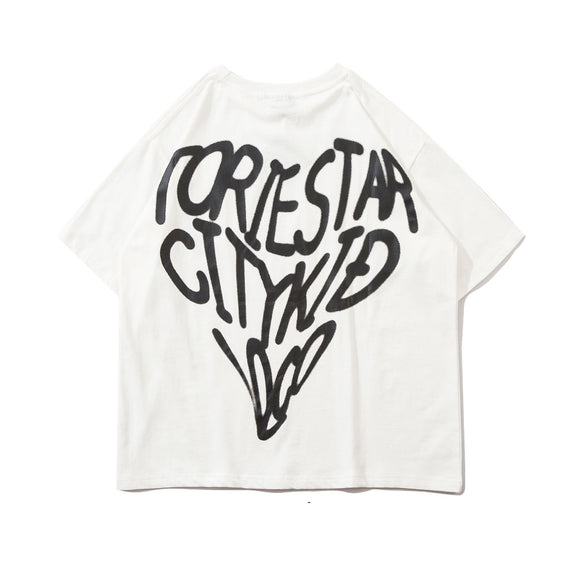 Camiseta Solta e Versátil para Casais - Design Simples Unissex