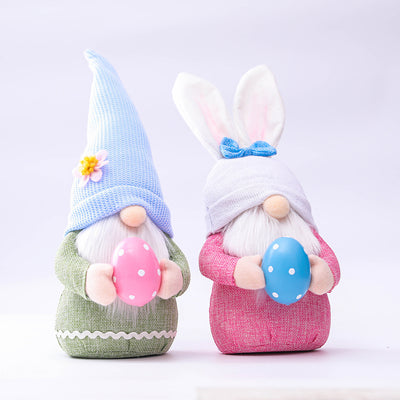 Muñeca Conejita de Pascua con Sombrero Largo Colorido - Image 11