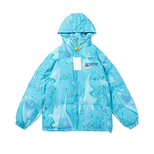 Abrigo de Algodón Tie-dye Degradado Oversize