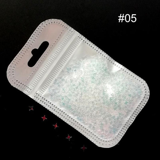 Lentejuelas Láser Estrella de Cuatro Puntas para Nail Art - Image 12