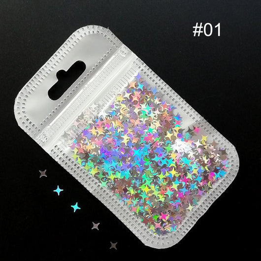 Lentejuelas Láser Estrella de Cuatro Puntas para Nail Art - Image 13