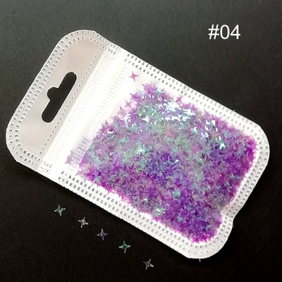 Lentejuelas Láser Estrella de Cuatro Puntas para Nail Art - Image 15