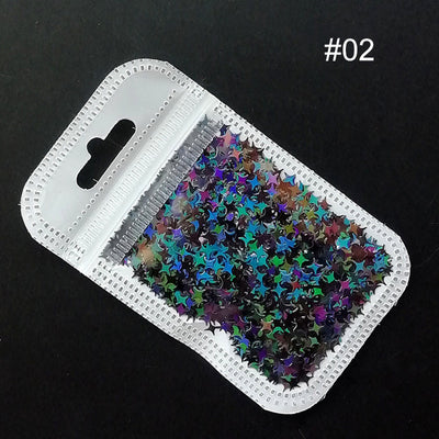 Lentejuelas Láser Estrella de Cuatro Puntas para Nail Art - Image 19
