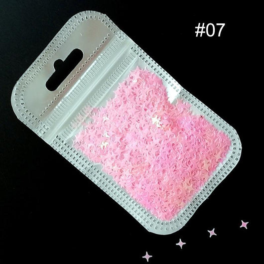 Lentejuelas Láser Estrella de Cuatro Puntas para Nail Art - Image 3