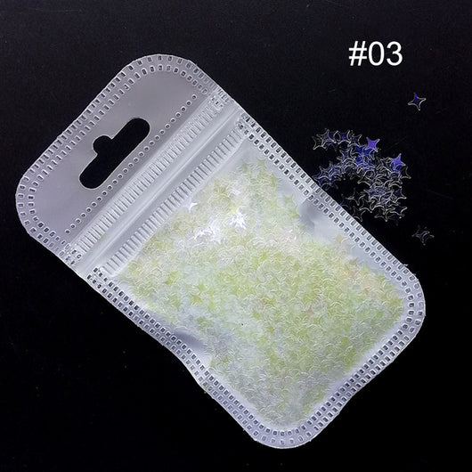 Lentejuelas Láser Estrella de Cuatro Puntas para Nail Art - Image 7