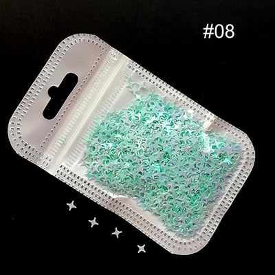 Lentejuelas Láser Estrella de Cuatro Puntas para Nail Art - Image 8