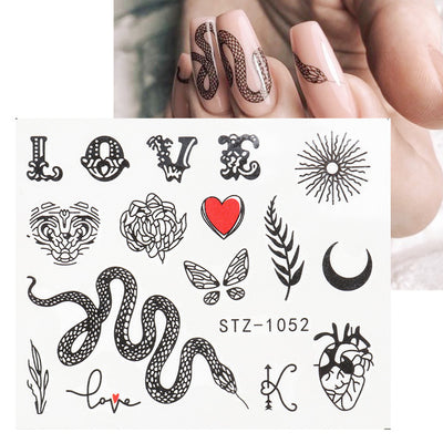 Stickers de Transferencia para Uñas Personality Python Letras Negras - Image 24