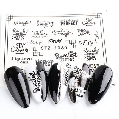 Stickers de Transferencia para Uñas Personality Python Letras Negras - Image 26