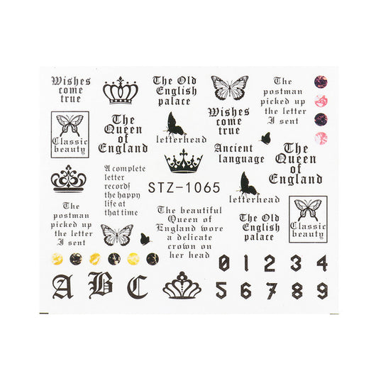 Stickers de Transferencia para Uñas Personality Python Letras Negras - Image 35
