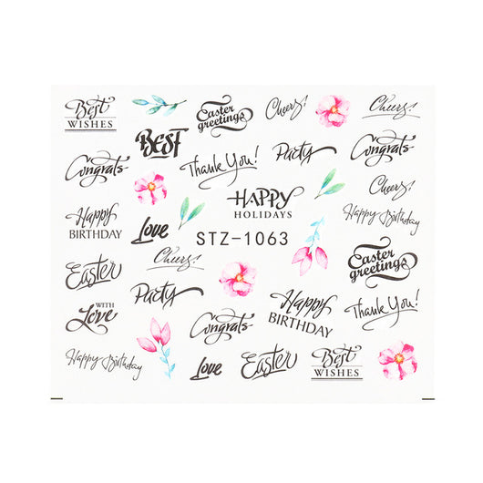Stickers de Transferencia para Uñas Personality Python Letras Negras - Image 18