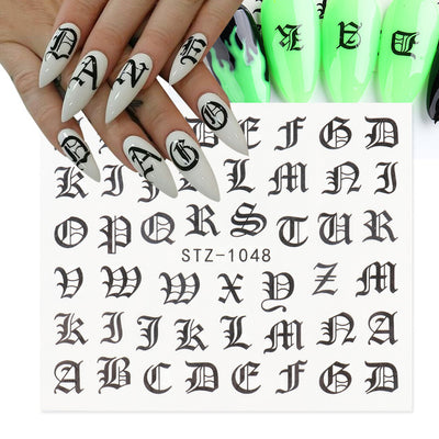 Stickers de Transferencia para Uñas Personality Python Letras Negras - Image 3