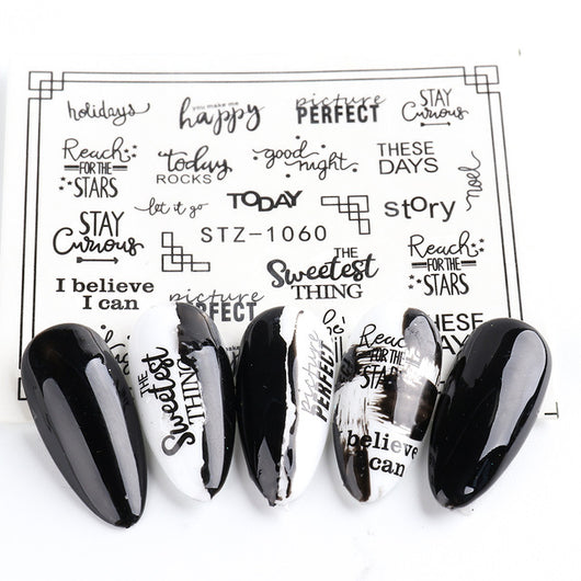 Stickers de Transferencia para Uñas Personality Python Letras Negras - Image 15