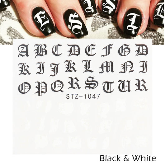 Stickers de Transferencia para Uñas Personality Python Letras Negras - Image 2