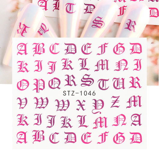 Stickers de Transferencia para Uñas Personality Python Letras Negras