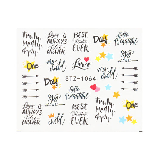 Stickers de Transferencia para Uñas Personality Python Letras Negras - Image 19