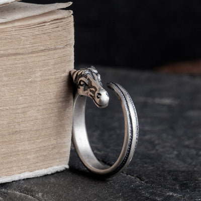 Anillo de Cabeza de Caballo en Plata 925 Estilo Vintage Desgastado - Image 7