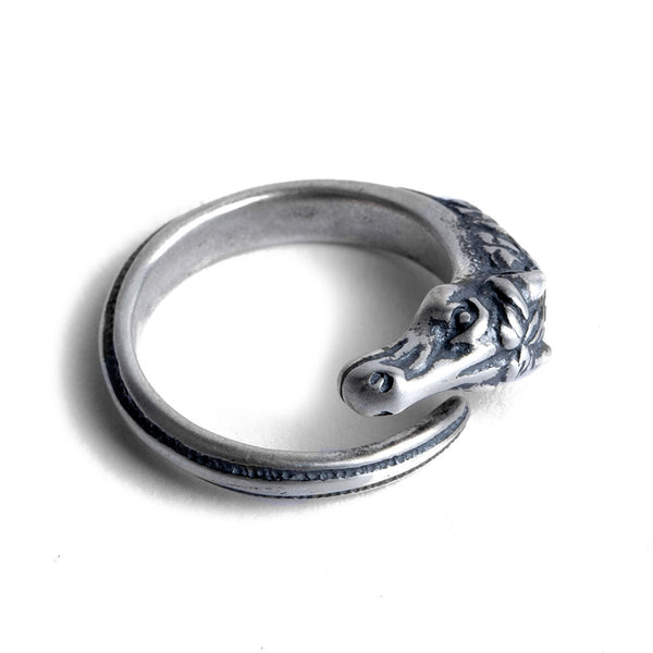 Anillo de Cabeza de Caballo en Plata 925 Estilo Vintage Desgastado - Image 6