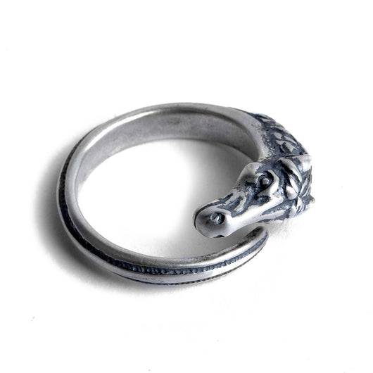 Anillo de Cabeza de Caballo en Plata 925 Estilo Vintage Desgastado - Image 6