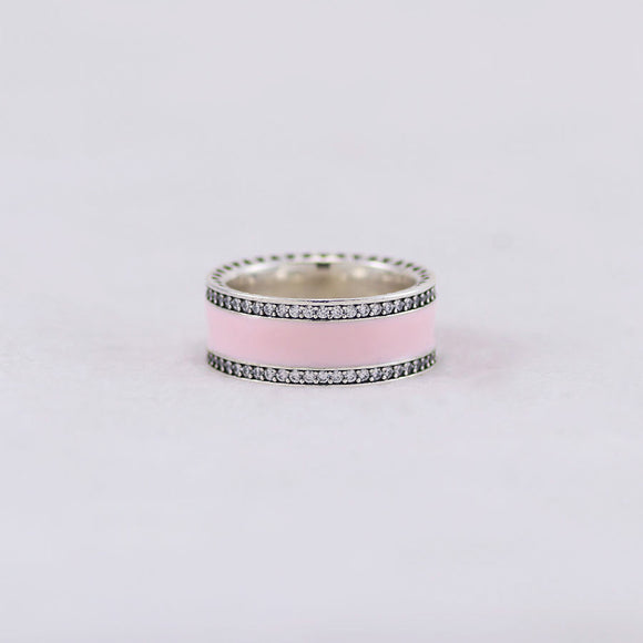 Anillo de Plata 925 con Diamante Rosa y Resina Epoxi
