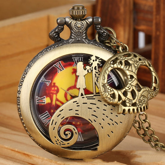 Reloj de Bolsillo Retro Hueco Temática Noche de Miedo Navideña - Image 6